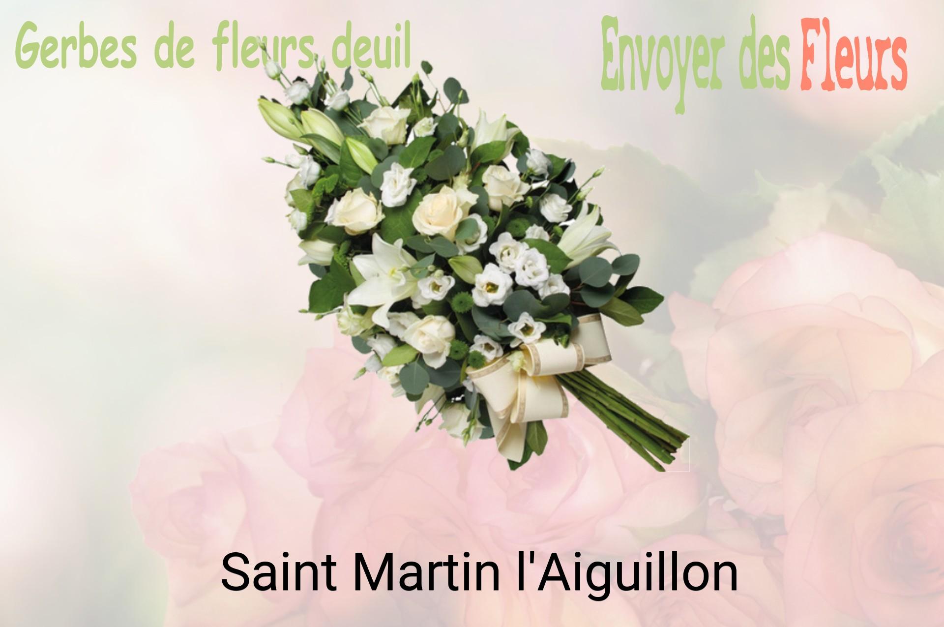 Gerbe de fleurs de deuil livrée à Saint-Martin-l'Aiguillon